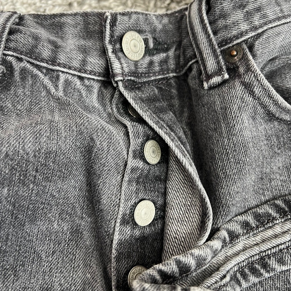 Levi's 501 Straight Leg Button Fly Jeans Faded Black Distressed Men 33 x 32 - Picture 11 of 15